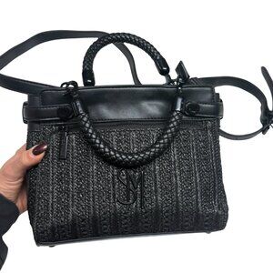 Steve Madden “Bhaymann” Woven Black Satchel – Braided Handle